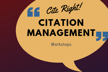 speech bubble with 'citation management' inside