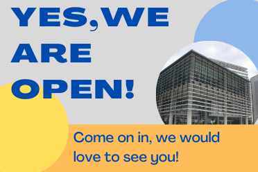 Yes, we are open! Come on in, we would love to see you!