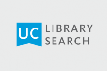 UC Library Search logo shaped like a bookmark